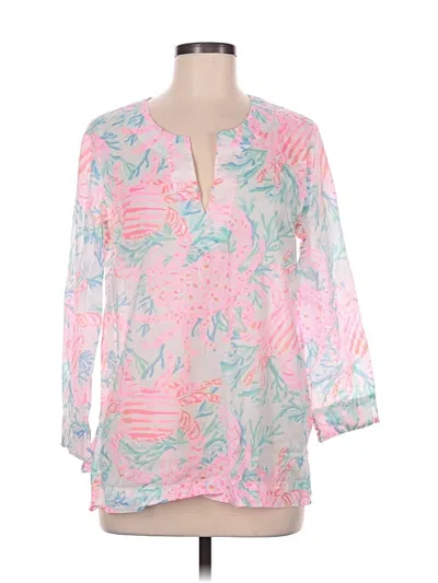 Pre-owned Lilly Pulitzer 3/4 Sleeve Blouse In Pink