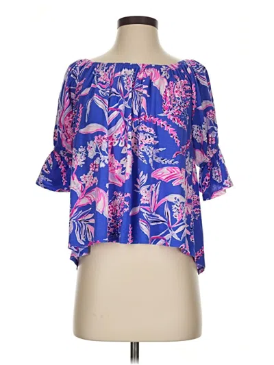 Pre-owned Lilly Pulitzer 3/4 Sleeve Blouse In Purple