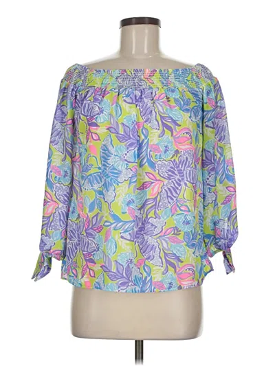 Pre-owned Lilly Pulitzer 3/4 Sleeve Blouse In Purple