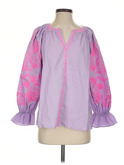 Pre-owned Lilly Pulitzer 3/4 Sleeve Blouse In Purple