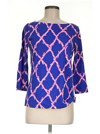 Pre-owned Lilly Pulitzer 3/4 Sleeve Blouse In Purple