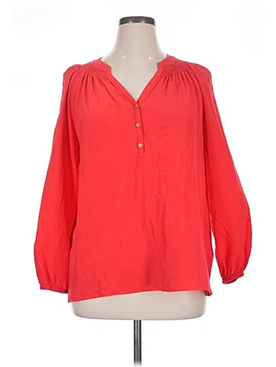 Pre-owned Lilly Pulitzer 3/4 Sleeve Blouse In Red