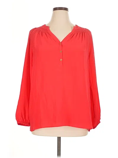 Pre-owned Lilly Pulitzer 3/4 Sleeve Blouse In Red