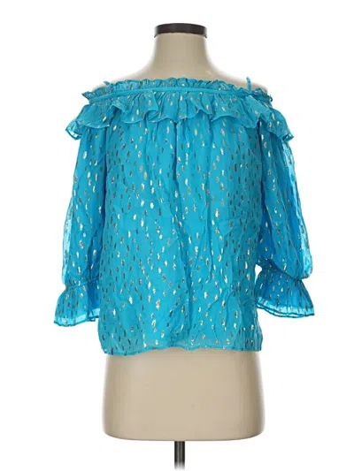 Pre-owned Lilly Pulitzer 3/4 Sleeve Blouse In Teal