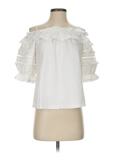 Pre-owned Lilly Pulitzer 3/4 Sleeve Blouse In White