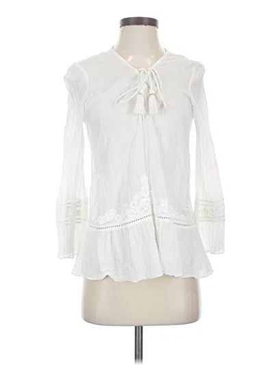 Pre-owned Lilly Pulitzer 3/4 Sleeve Blouse In White