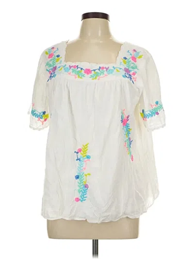Pre-owned Lilly Pulitzer 3/4 Sleeve Blouse In White