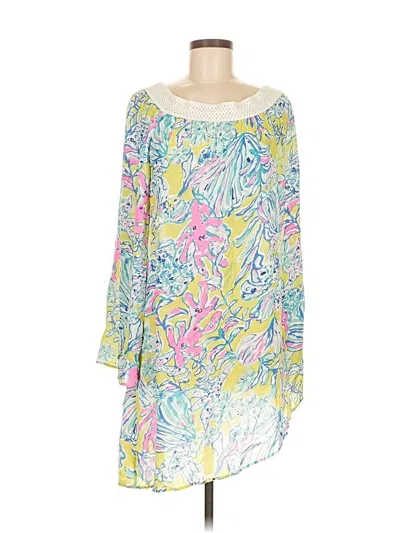 Pre-owned Lilly Pulitzer 3/4 Sleeve Blouse In Yellow