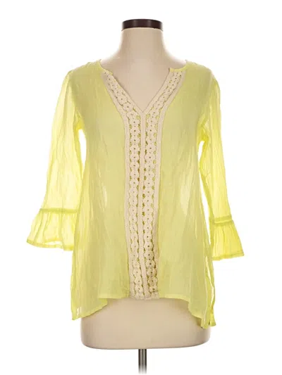 Pre-owned Lilly Pulitzer 3/4 Sleeve Blouse In Yellow