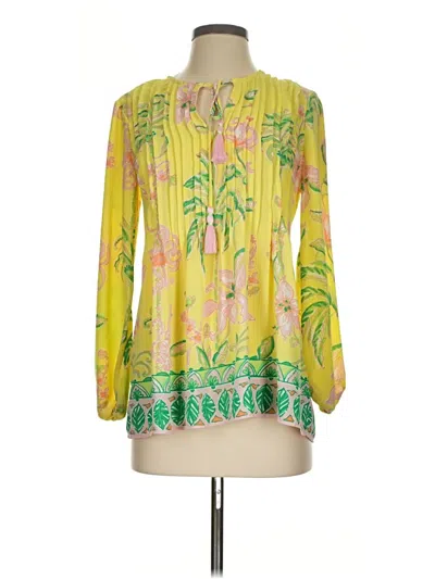 Pre-owned Lilly Pulitzer 3/4 Sleeve Blouse In Yellow