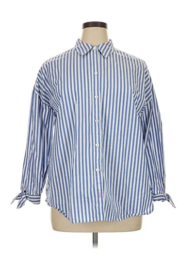 Pre-owned Lilly Pulitzer 3/4 Sleeve Button Down Shirt In Blue