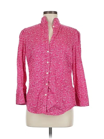 Pre-owned Lilly Pulitzer 3/4 Sleeve Button Down Shirt In Pink