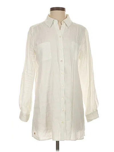 Pre-owned Lilly Pulitzer 3/4 Sleeve Button Down Shirt In White
