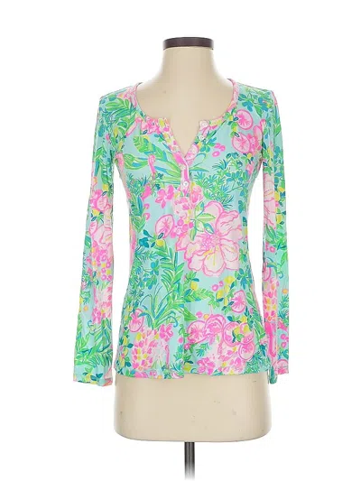 Pre-owned Lilly Pulitzer 3/4 Sleeve T-shirt In Green