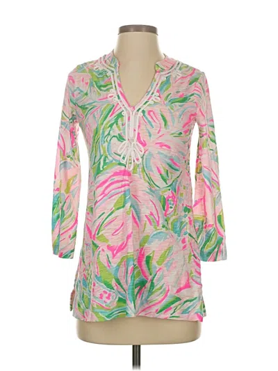 Pre-owned Lilly Pulitzer 3/4 Sleeve T-shirt In Pink