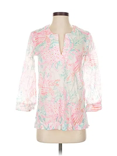 Pre-owned Lilly Pulitzer 3/4 Sleeve T-shirt In Pink