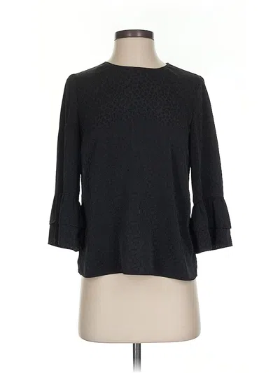 Pre-owned Lilly Pulitzer 3/4 Sleeve Top Black Animal Print Pattern Crew Neck Tops