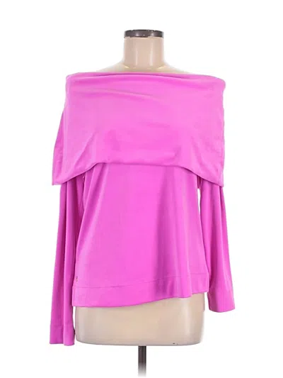 Pre-owned Lilly Pulitzer 3/4 Sleeve Top Pink One Shoulder Neckline Tops