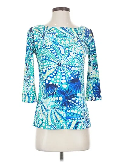 Pre-owned Lilly Pulitzer 3/4 Sleeve T-shirt In Blue