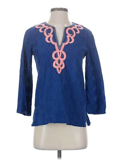 Pre-owned Lilly Pulitzer 3/4 Sleeve T-shirt In Blue