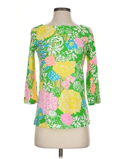 Pre-owned Lilly Pulitzer 3/4 Sleeve T-shirt In Green