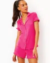 Lilly Pulitzer 4" Augustina Pajama Short In Passion Fruit Pink
