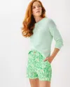 Lilly Pulitzer 4" Dempsey Short In Fauna Green Tulip To Tango