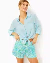 Lilly Pulitzer 4" Lilo Linen Short In Hydra Blue Dandy Lions