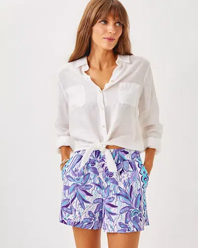 Lilly Pulitzer 5" Bal Harbour Short In Tropicalia Purple Elephant In The Bloom Engineered Bottom