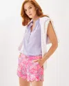 Lilly Pulitzer 5" Buttercup Low Rise Stretch Short In Rousseau Pink Zen Garden