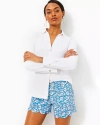 Lilly Pulitzer Women's Buttercup Floral Mid-rise Shorts In Lunar Blue Palm Beach Petals