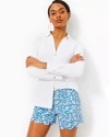 Lilly Pulitzer Women's Buttercup Floral Mid-rise Shorts In Lunar Blue Palm Beach