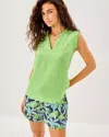 Lilly Pulitzer Kavalla Sleeveless Ruffle Top In Green