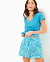 Lilly Pulitzer 5" Croix Linen Short In Resort White Goombay Grooves