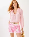 Lilly Pulitzer 5" Gretchen High Rise Short In Rousseau Pink Glisten In The Sun
