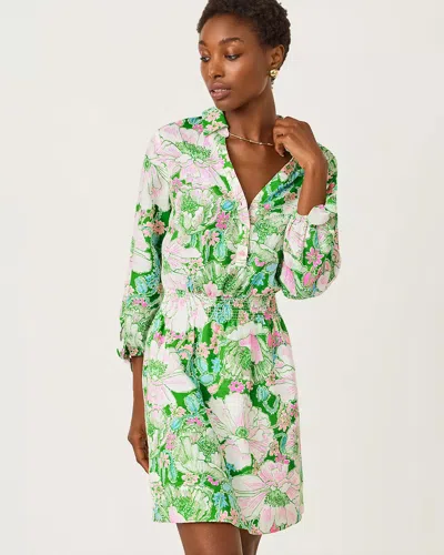 Lilly Pulitzer Abralynn Linen Shirtdress In Green