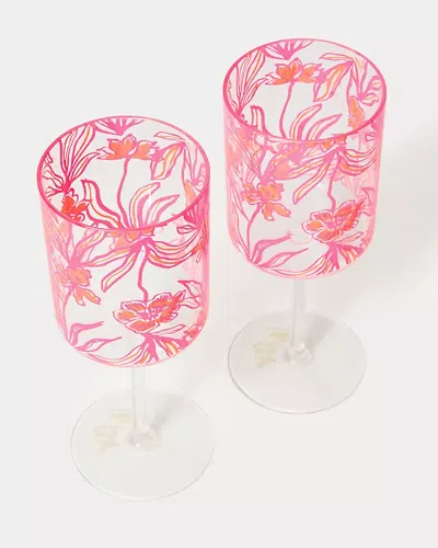 Lilly Pulitzer Acrylic Wine Glasses In Pink