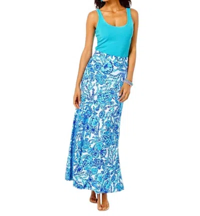 Lilly Pulitzer Adea Skirt In Turquoise Oasis Shell You Love Me In Multi