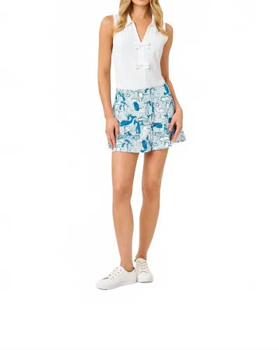 Lilly Pulitzer Aila Skort In Nassau Blue Thar She Blows In White