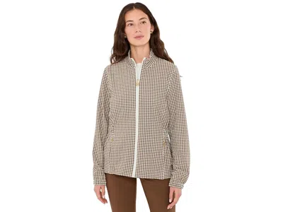 Lilly Pulitzer Ainsley Jacket Upf 50+ Women's Jacket Coco Beach Mini Performance Gingham: Md, Nylon/polyester/spand In Nude