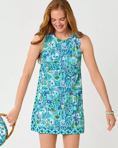 Lilly Pulitzer Aisling Shift Romper In Mint Condition Harlillyquin Engineered Romper In Blue