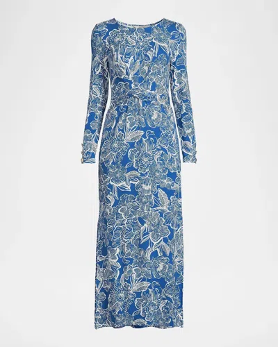 Lilly Pulitzer Alessani Floral Maxi Dress In Starlight Navy