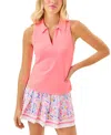Lilly Pulitzer Alister Polo Upf 50+ Top In Pink