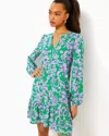 Lilly Pulitzer Alyssa A-line Cotton Dress In Brazilian Green Salty Sandbar