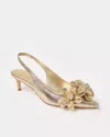 Lilly Pulitzer Amalia Kitten Heel In Gold Metallic