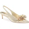Lilly Pulitzer Amalia Kitten Heel In Gold Metallic