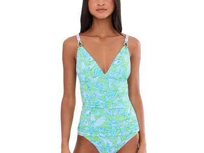 Lilly Pulitzer Amarika Tankini Top Women's Swimwear Day Dream Blue Throw Me A Line: 16