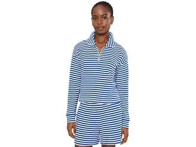 Lilly Pulitzer Amaris Pullover Women's Sweatshirt Starlight Navy Saint Tropez Stripe: Sm In Blue