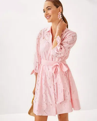 Lilly Pulitzer Amrita Shirtdress In Pink Muse Flora Faille