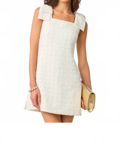 Lilly Pulitzer Anders Skirted Shift Romper In Resort White Flower Pearl Embellished Boucle In Multi